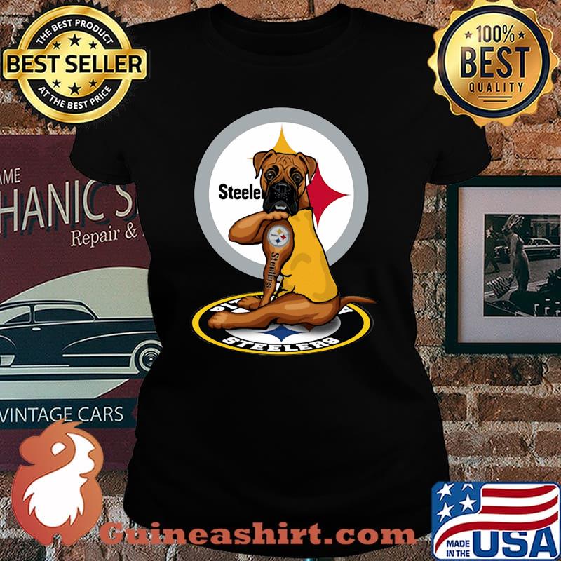 Boxer tattoos pittsburgh steelers football s Laides tee