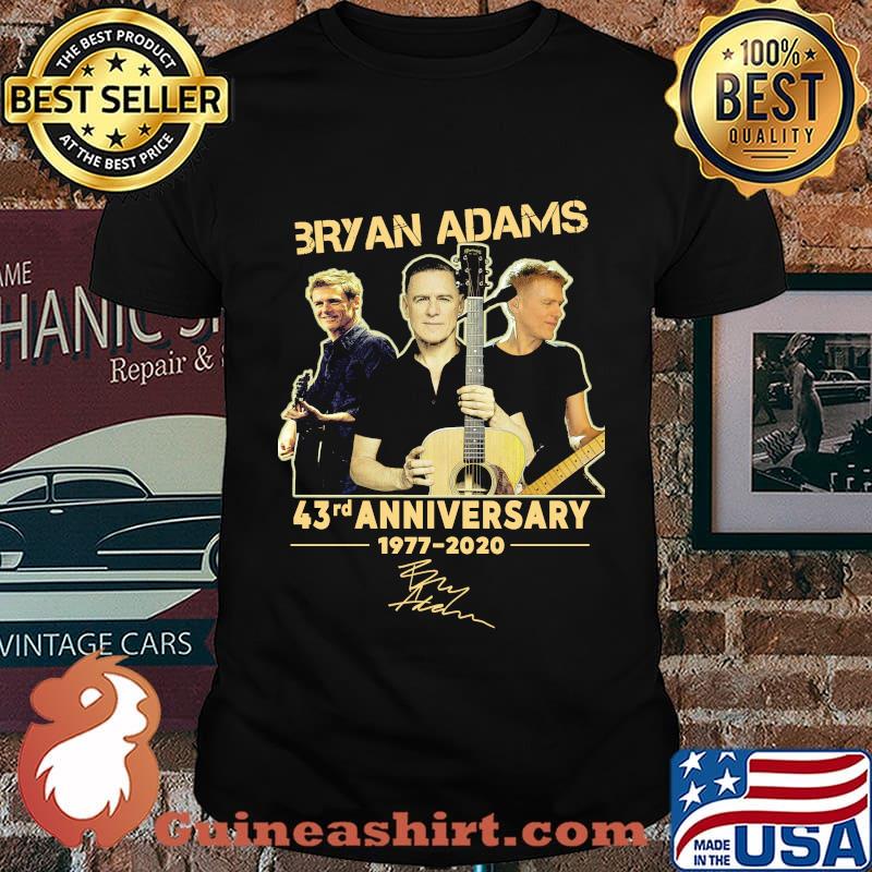 Bryan adams band 43rd anniversary 1977 2020 signature shirt