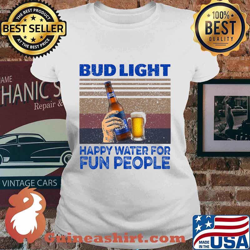 Bud light happy water for fun people vintage retro s Ladies tee