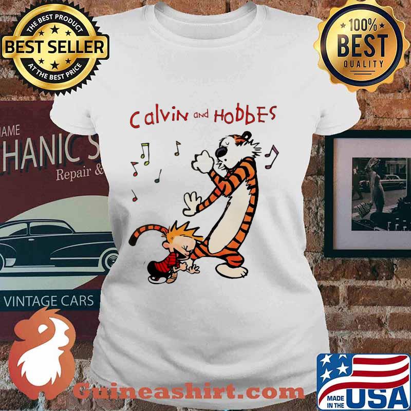 Calvin and hobbes singing s Ladies tee