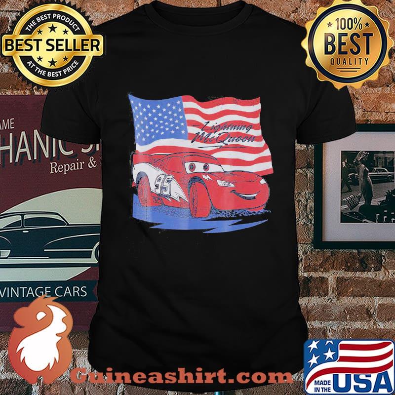 Car Lightning McQueen American Flag shirt