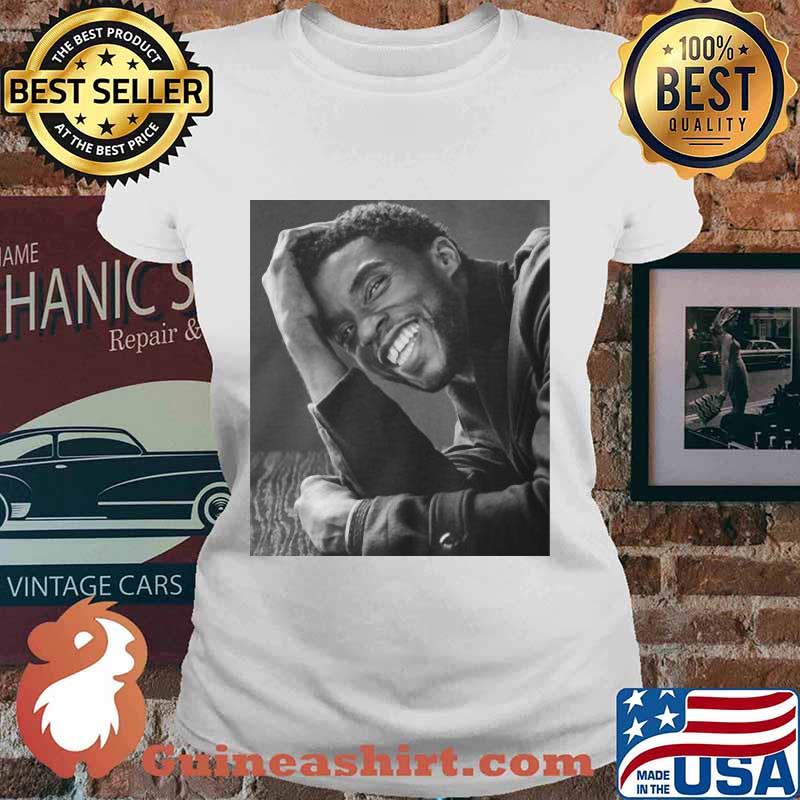 Chadwick rip black panther actor smiling picture s Ladies tee
