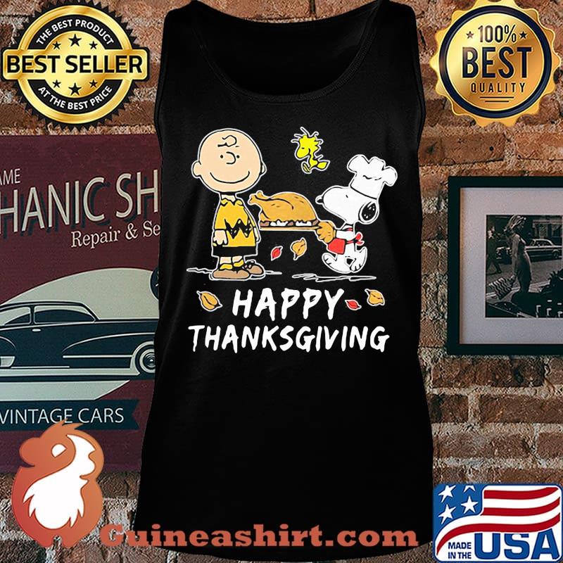 Charlie brown snoopy and woodstock happy thanksgiving s Tank top