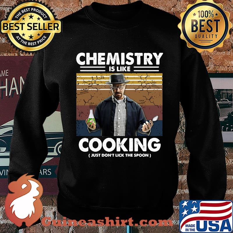 Chemistry is like cooking just don't lick the spoon vintage retro black s Sweater