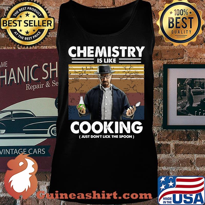 Chemistry is like cooking just don't lick the spoon vintage retro black s Tank top
