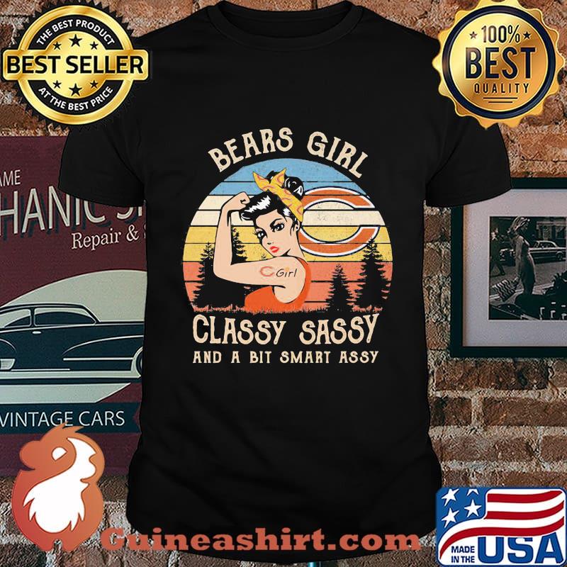 Chicago bears girl classy sassy and a bit smart assy vintage retro shirt