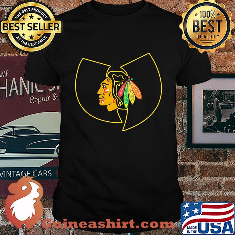 Chicago blackhawks hockey wu tang logo shirt