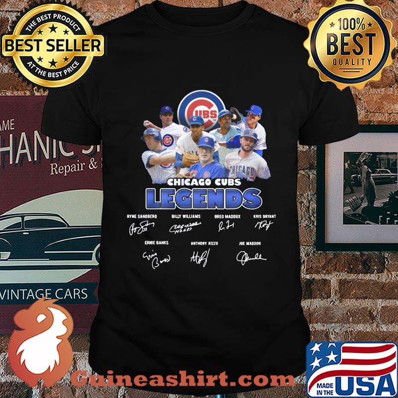Chicago cubs baseball legends players signatures shirt