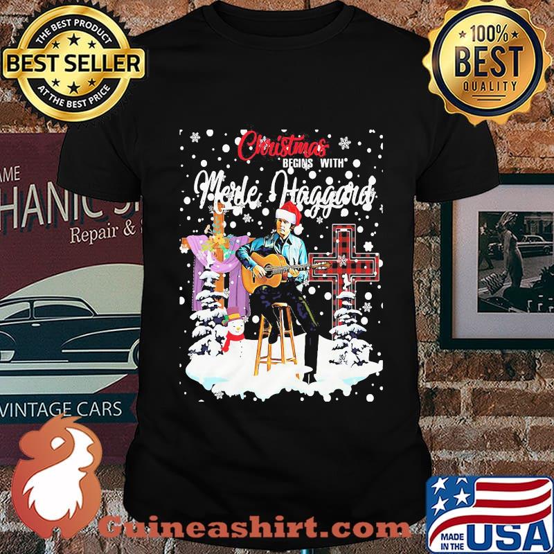 Christmas begins with merle haggard shirt
