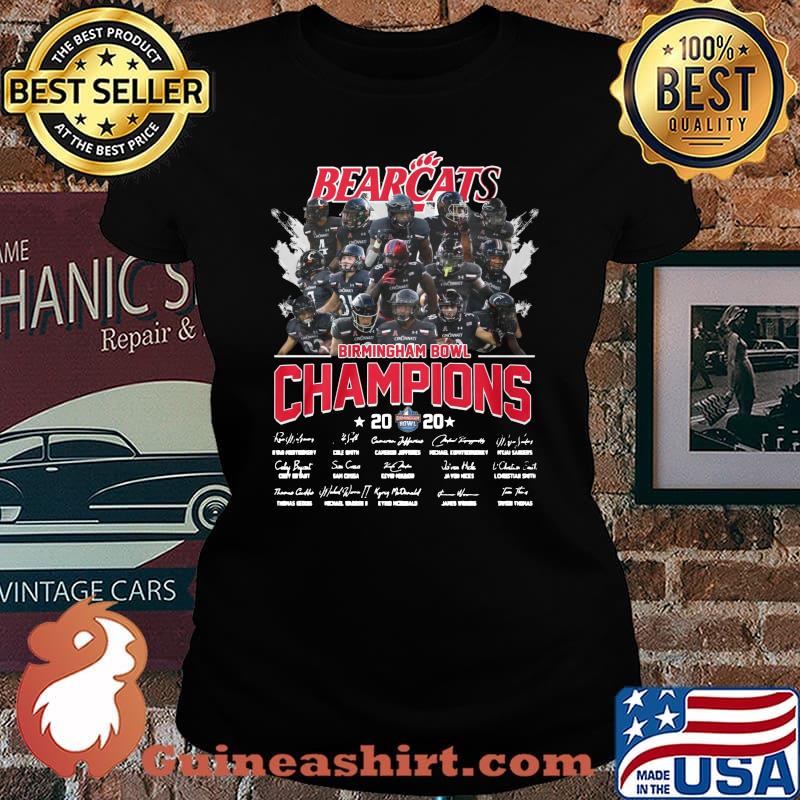 Cincinnati bearcats birmingham bowl champions signatures s Laides tee
