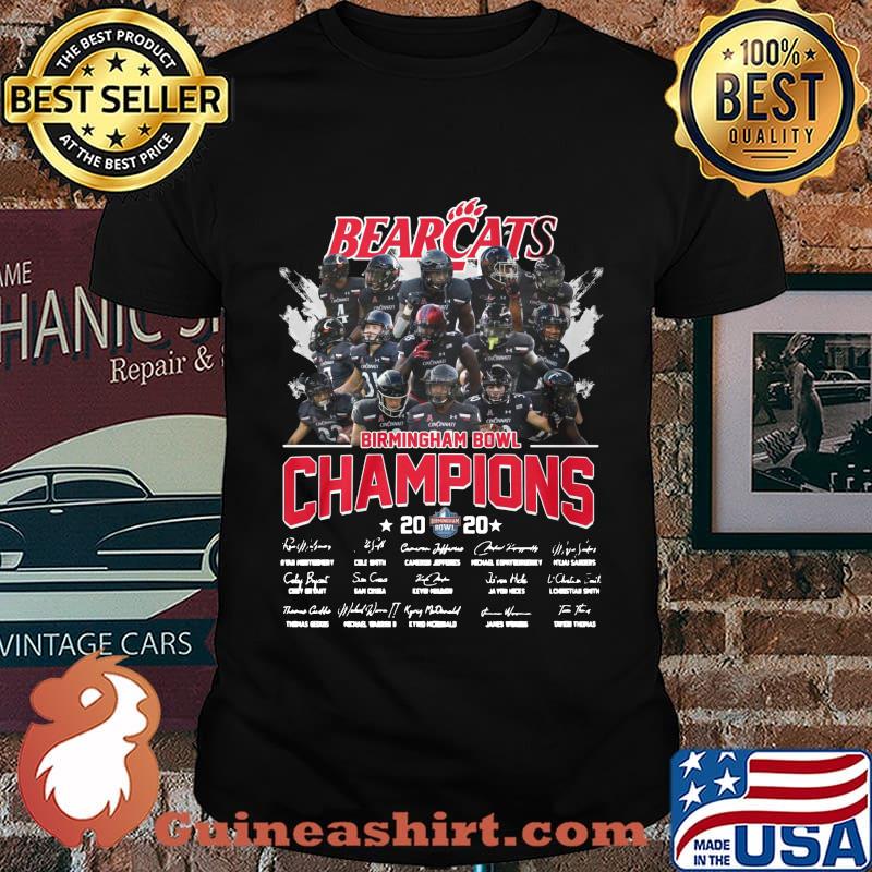 Cincinnati bearcats birmingham bowl champions signatures shirt