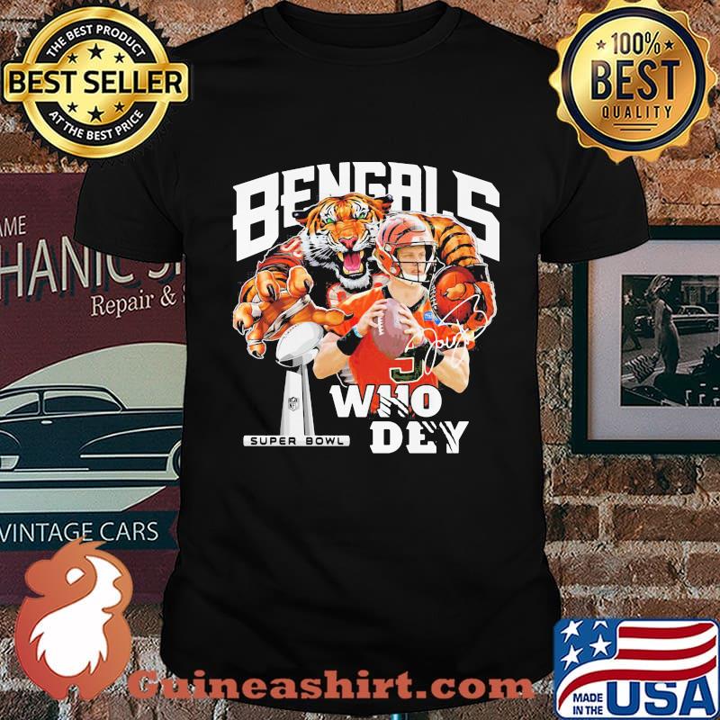 Cincinnati bengals 9 joe burrow who dey champion super bowl signature shirt