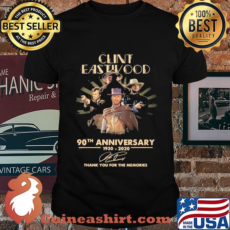 Clint eastwood 90th anniversary 1930 2020 thank you for the memories signatures shirt