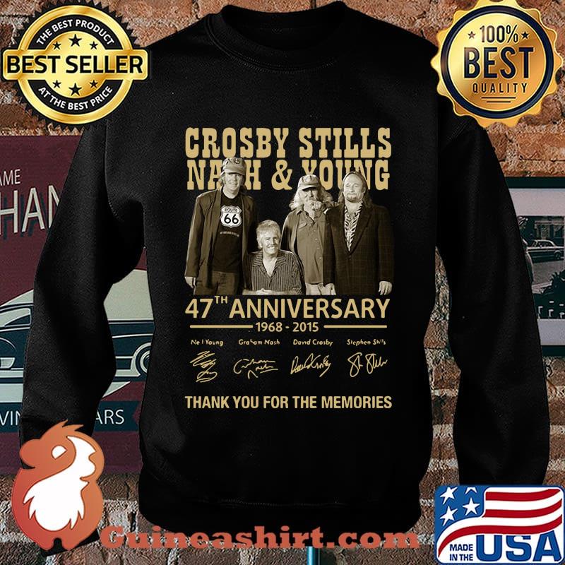 Crosby stills nash and young 47th anniversary 1968 2020 thank you for the memories signatures s Sweater