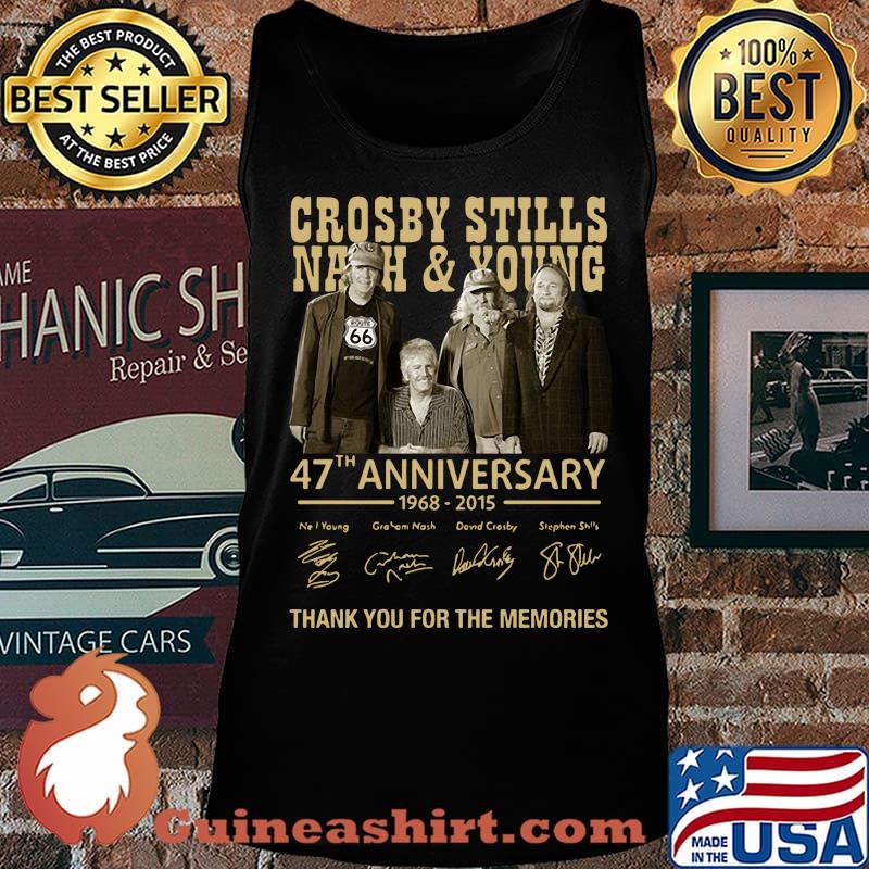 Crosby stills nash and young 47th anniversary 1968 2020 thank you for the memories signatures s Tank top