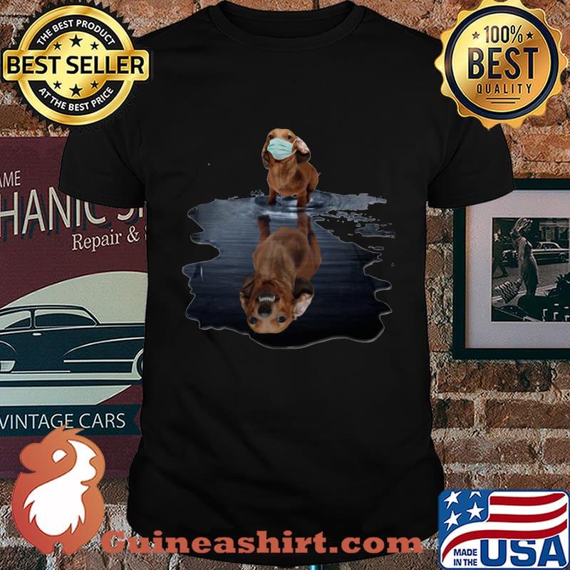 Dachshund dog mask water reflection shirt