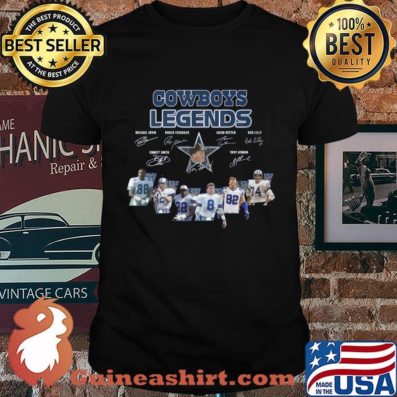 Dallas cowboys football team legends signatures shirt