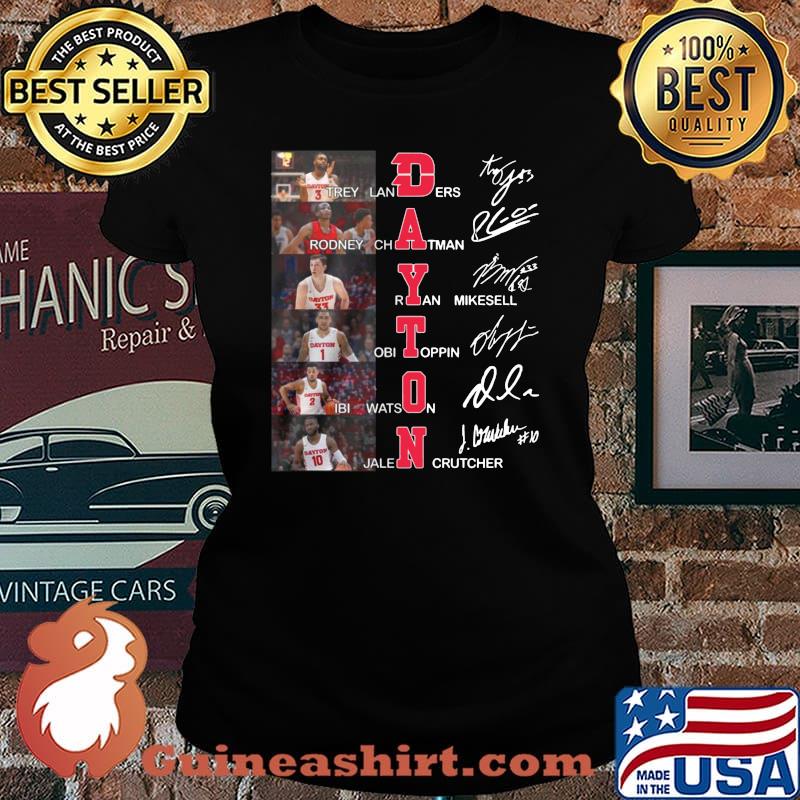 Dayton flyers basketball players signatures s Laides tee