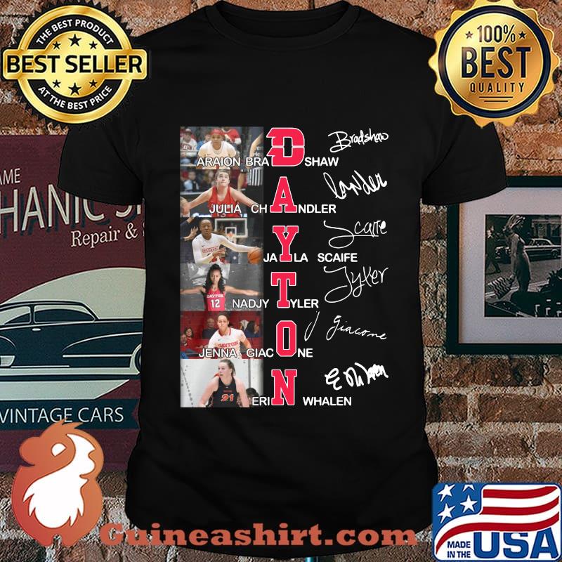 Dayton flyers women's basketball players signatures shirt