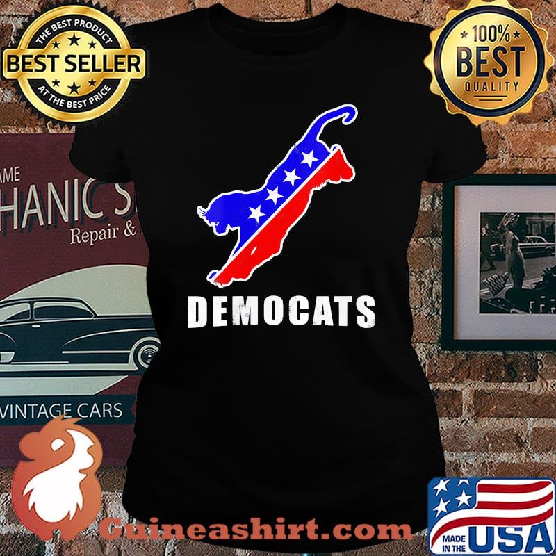 Democats American Flag Cat Shirt Laides tee