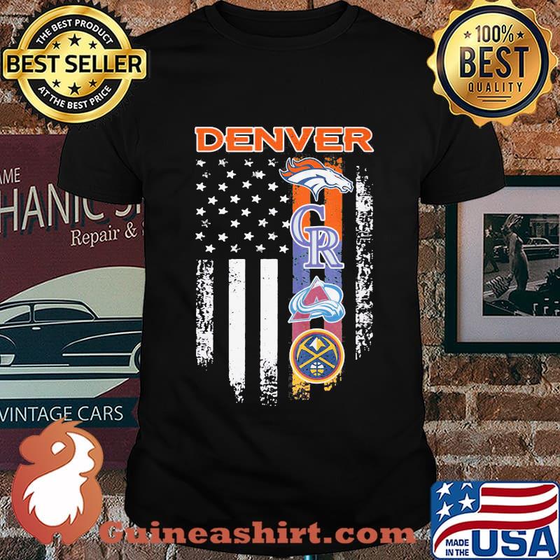 Denver logo american flag independence day shirt