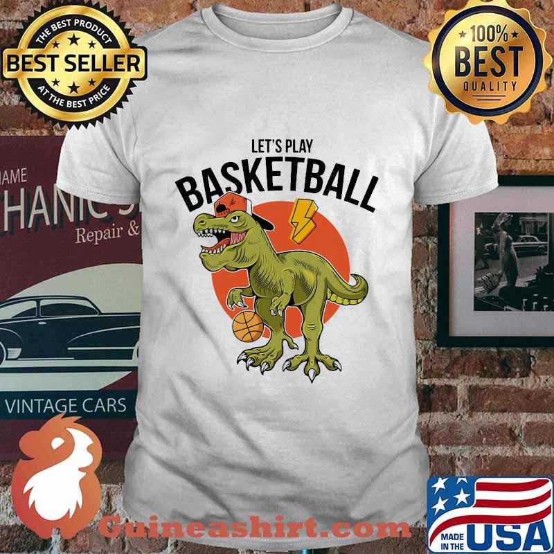 Dinosaur let's play basketball sunset shirt