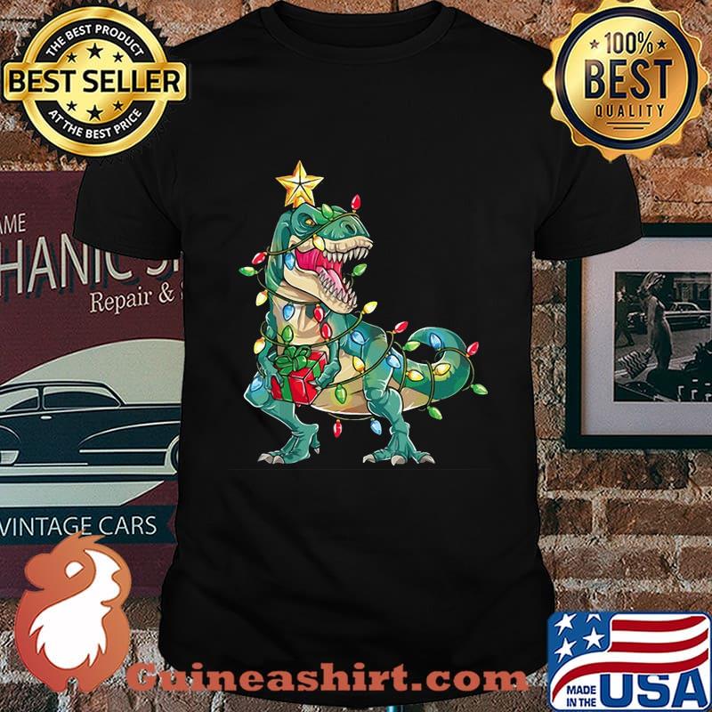 Dinosaur merry christmas tree shirt