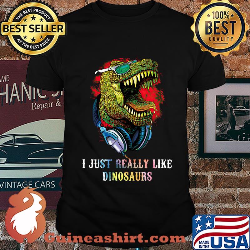 Dj i just really like dinosaurs shirt