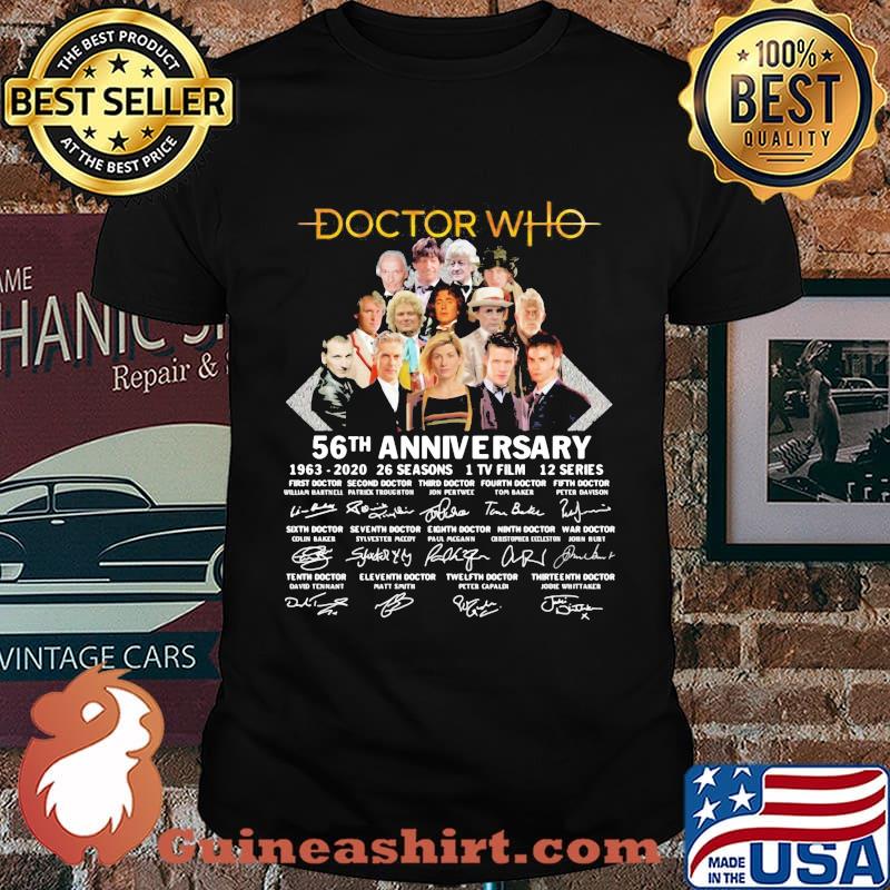 Doctor who 56th anniversary 1963 2020 26 seasons 1 tv film 12 series signatures shirt