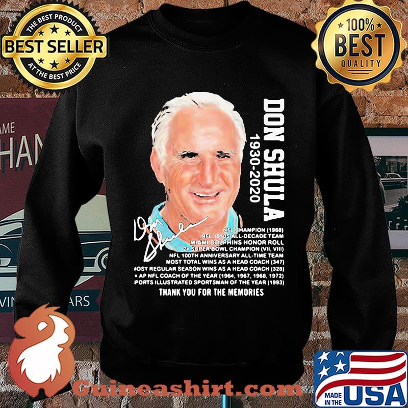 Don shula 1930 2020 thank you for the memories signature s Sweater