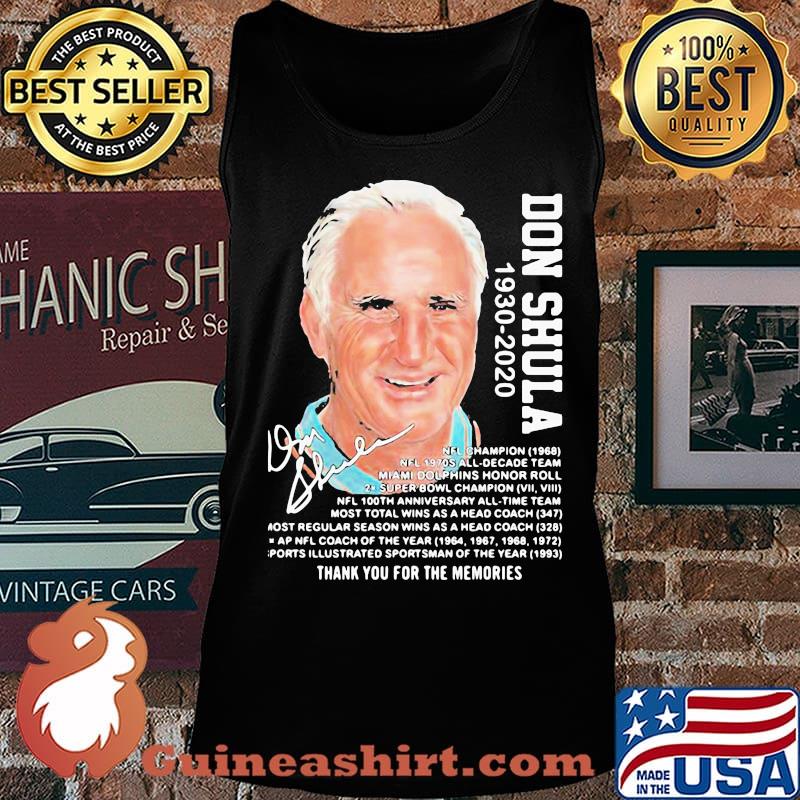 Don shula 1930 2020 thank you for the memories signature s Tank top