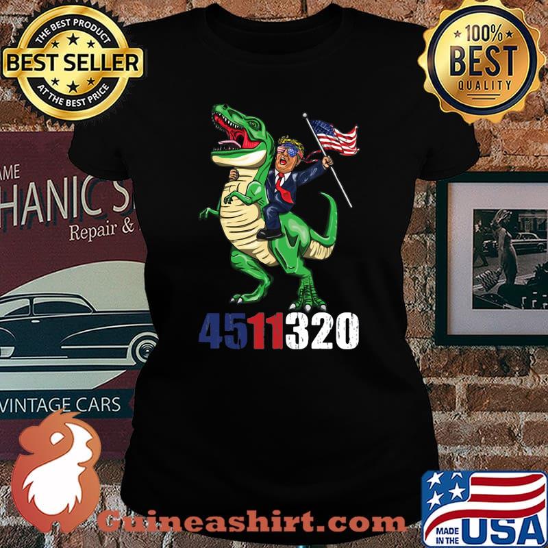 Donald trump riding dinosaur american flag 4511320 s Laides tee