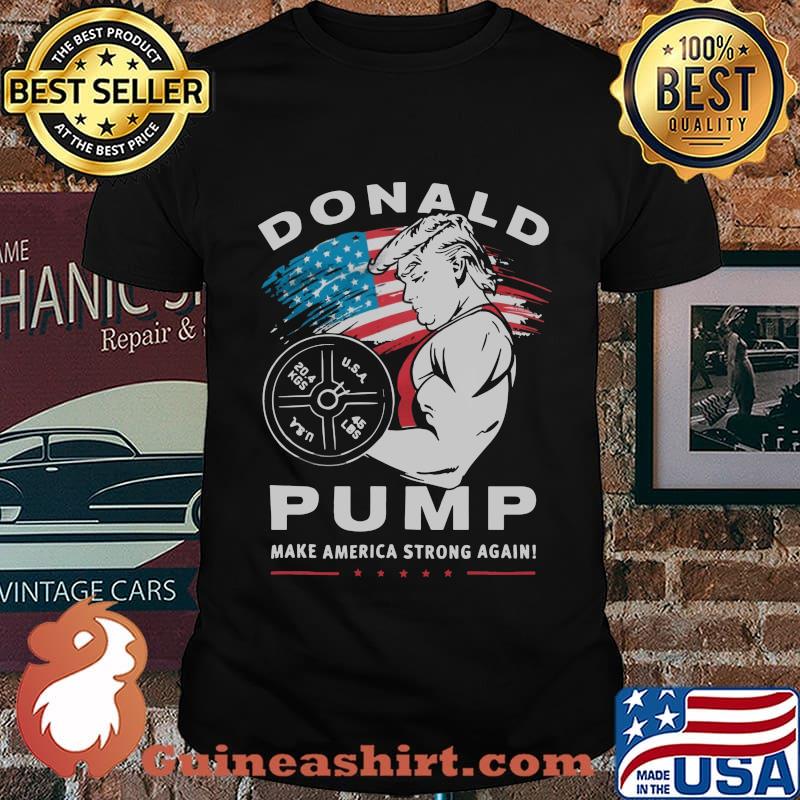 Donald trump weightlifting pump make american string again shirt