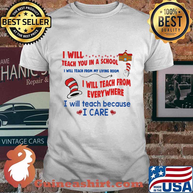 Dr seuss i will teach art here or there i will teach art everywhere shirt