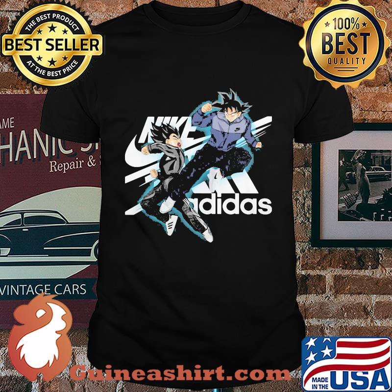 Dragon ball 7 songoku nike adidas logo shirt