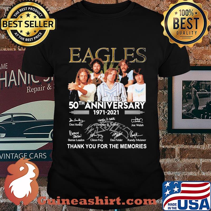 Eagles 50th anniversary 1971 2021 thank you for the memories signatures shirt