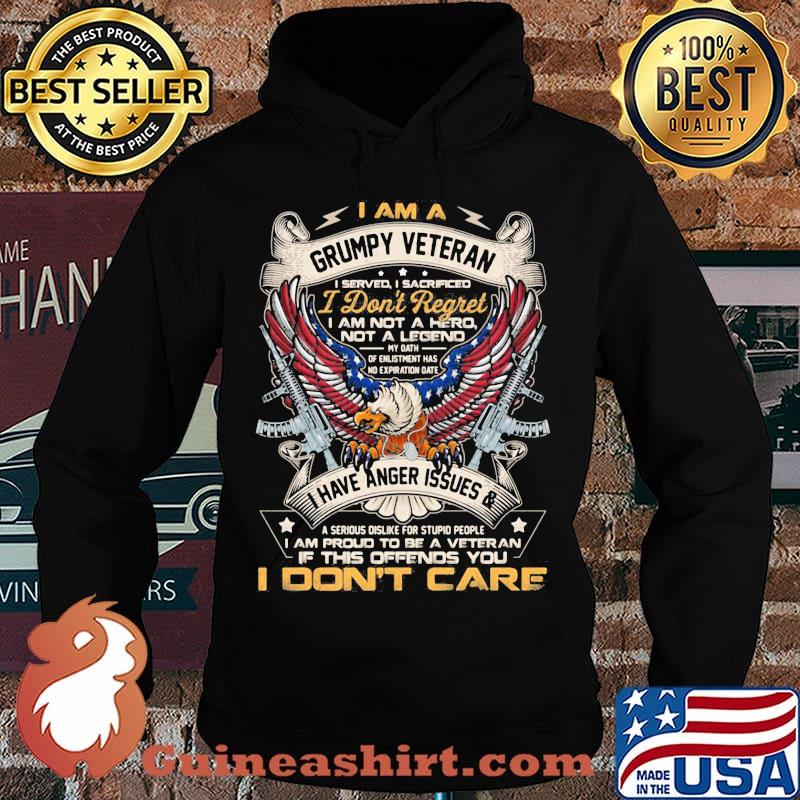 Eagles i am a grumpy veteran i served i sacrificed i don't regret i am not a hero not a legend american flag independence day s Hoodie