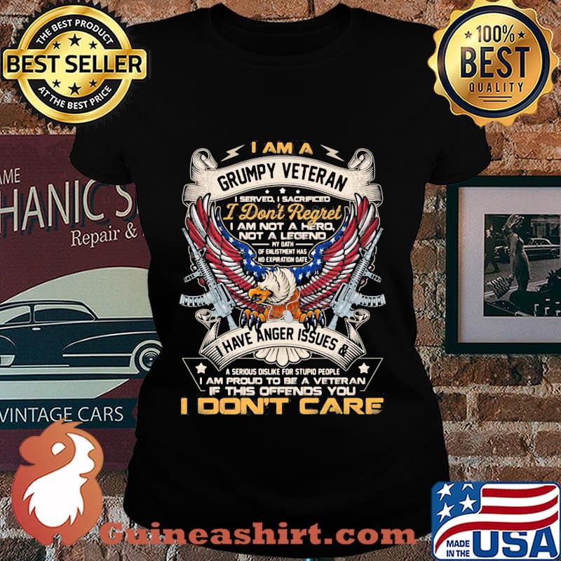 Eagles i am a grumpy veteran i served i sacrificed i don't regret i am not a hero not a legend american flag independence day s Laides tee