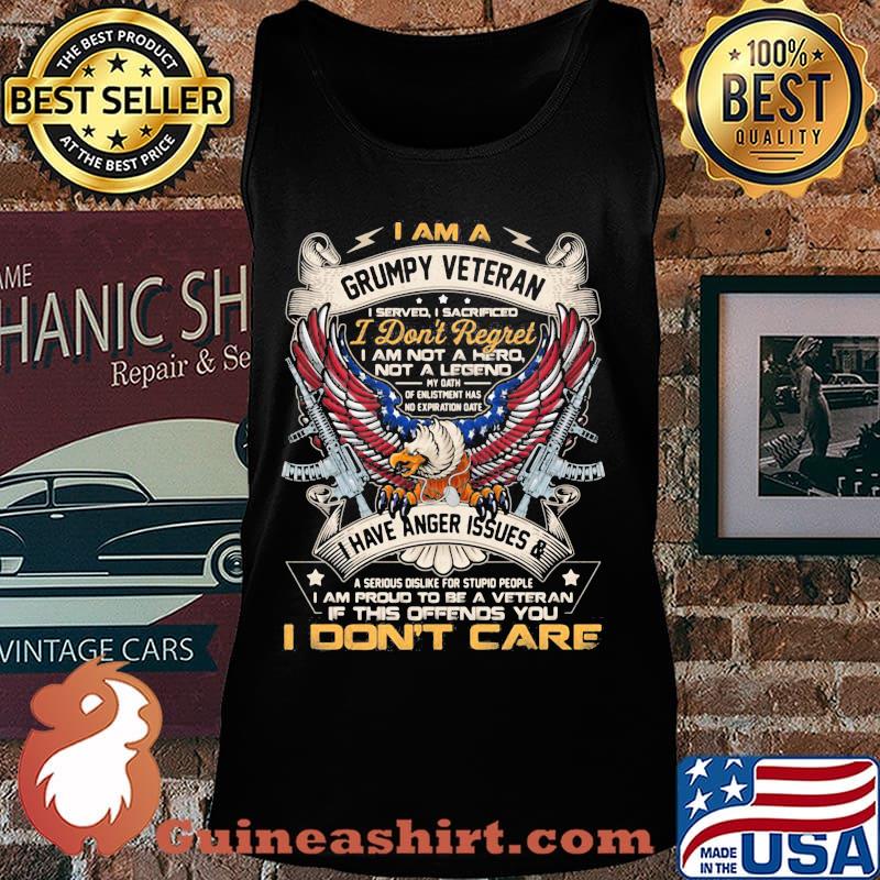 Eagles i am a grumpy veteran i served i sacrificed i don't regret i am not a hero not a legend american flag independence day s Tank top