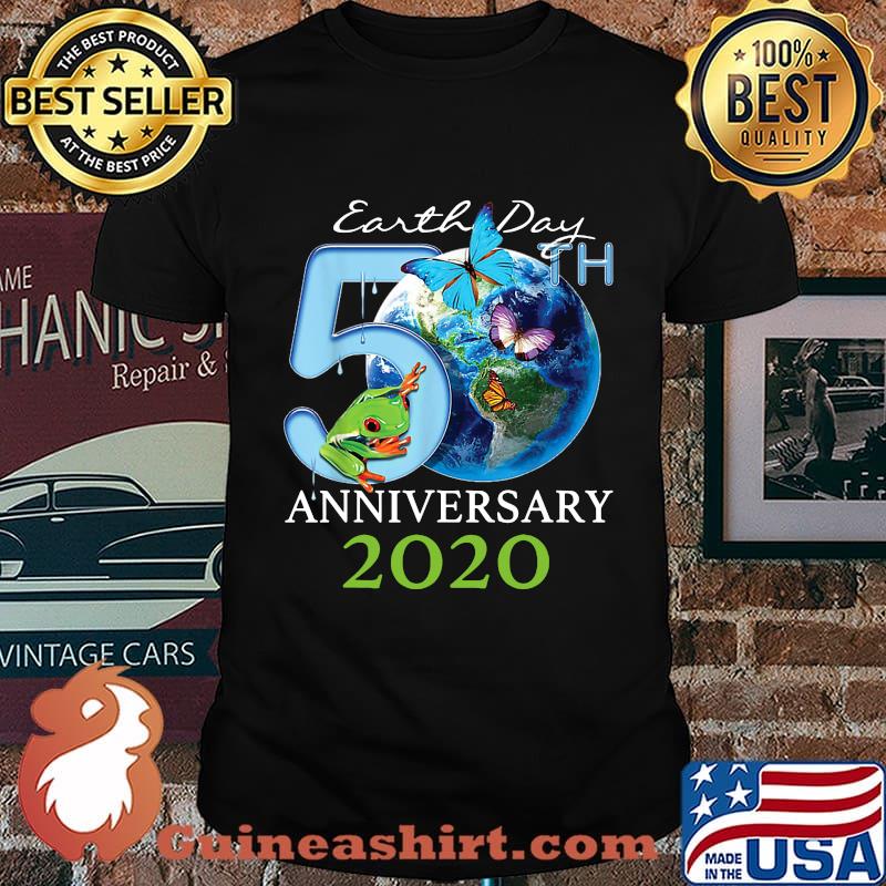 Earth day 50th anniversary 2020 frog and butterflies shirt
