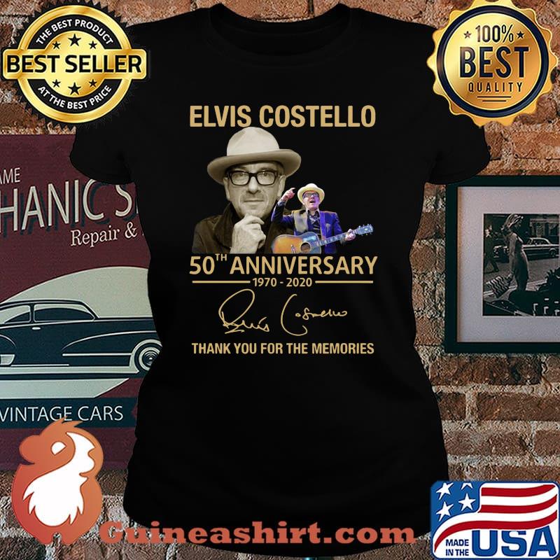 Elvis costello 50th anniversary 1970 2020 thank you for the memories signature s Laides tee