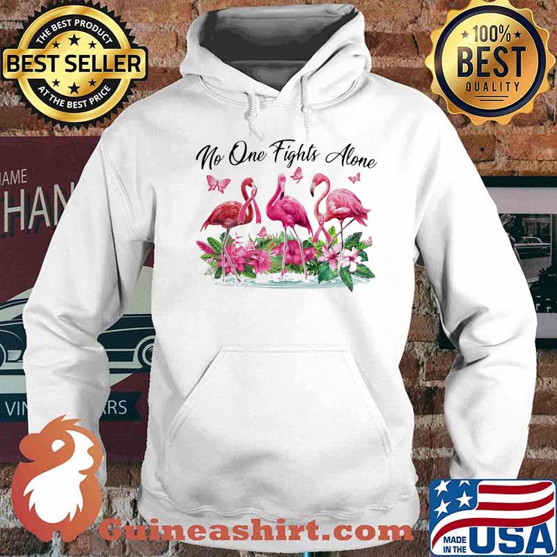 Flamingo and butterflies no one fights alone flowers s Hoodie