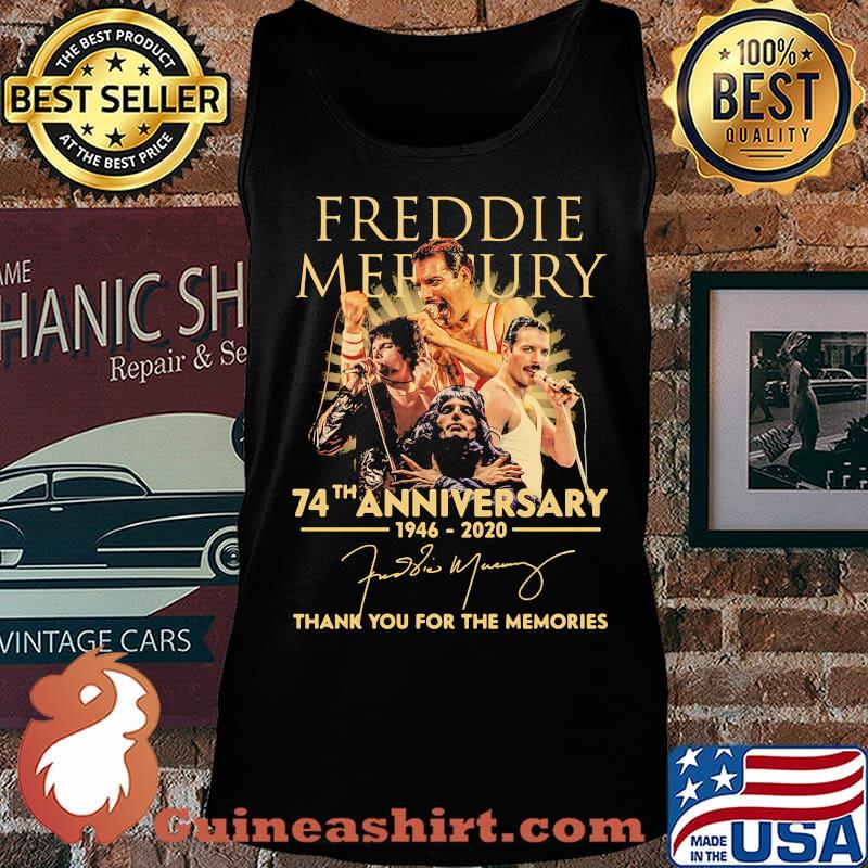 Freddie mercury 74th anniversary 1946 2020 thank you for the memories signature s Tank top