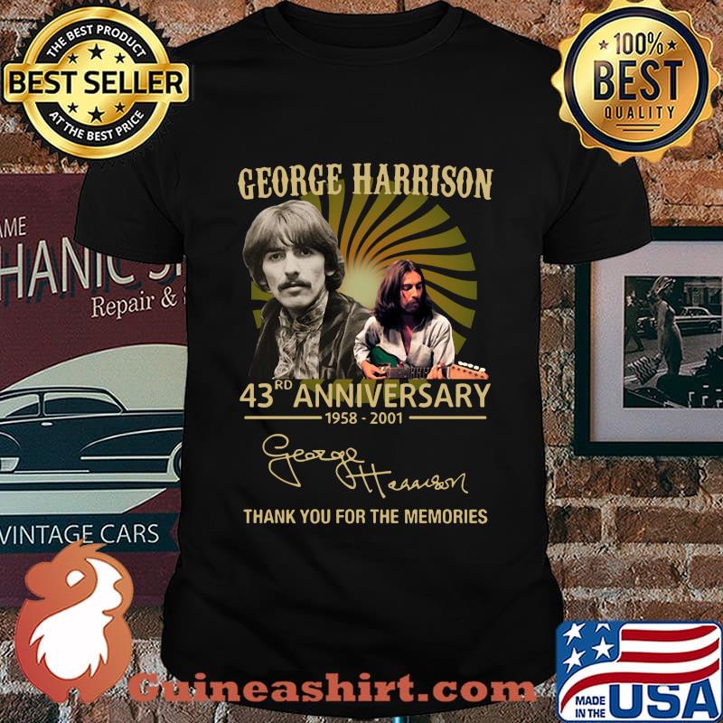 George harrison 43rd anniversary 1958 2020 thank you for the memories signatures shirt