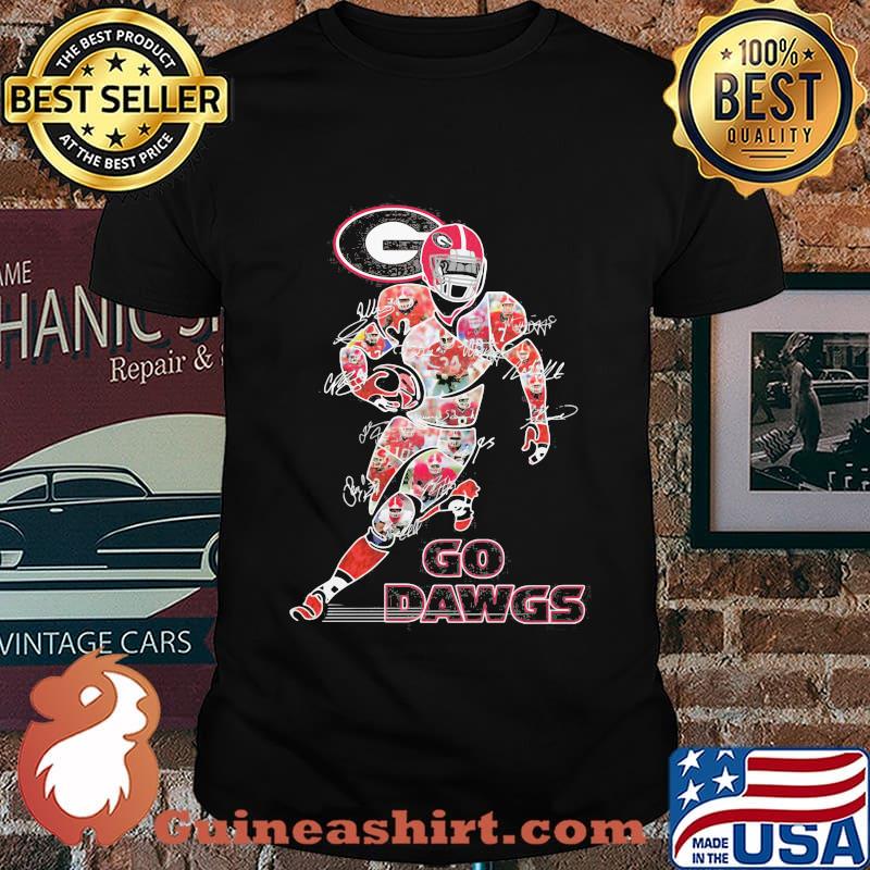 Georgia bulldogs go dawgs signatures shirt