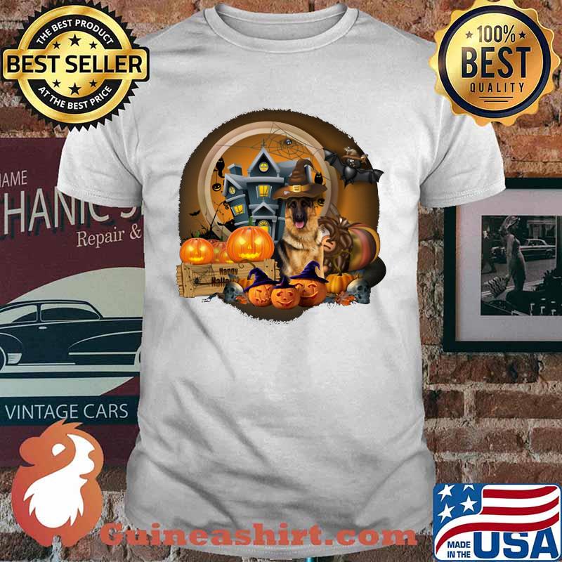 German Shepherd Witch Pumpkin Witch Halloween shirt