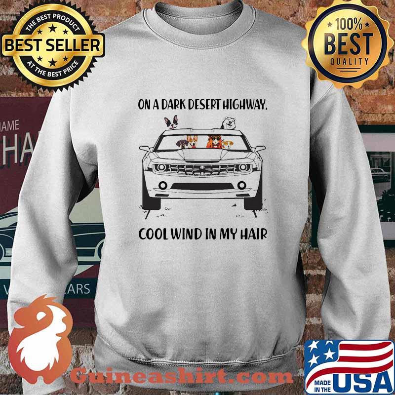 Girl and dogs driving car on a dark desert highway cool wind in my hair s Sweater
