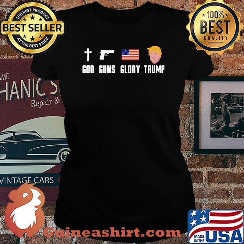 God guns glory trump american flag independence day s Laides tee