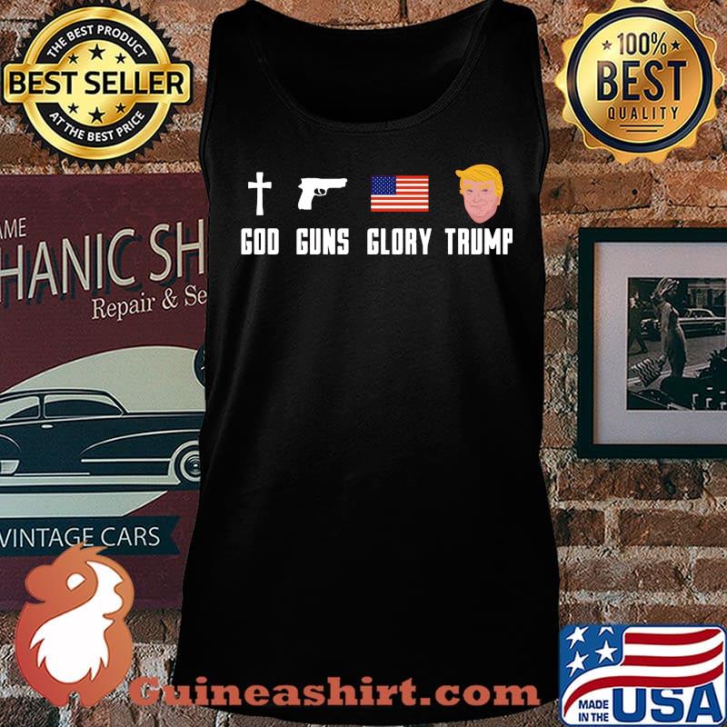 God guns glory trump american flag independence day s Tank top