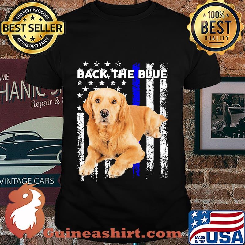 Golden Retriever Independence day back the blue shirt